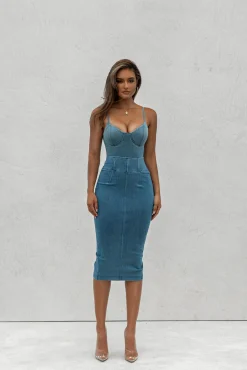 ANITA LONG DENIM SKIRT