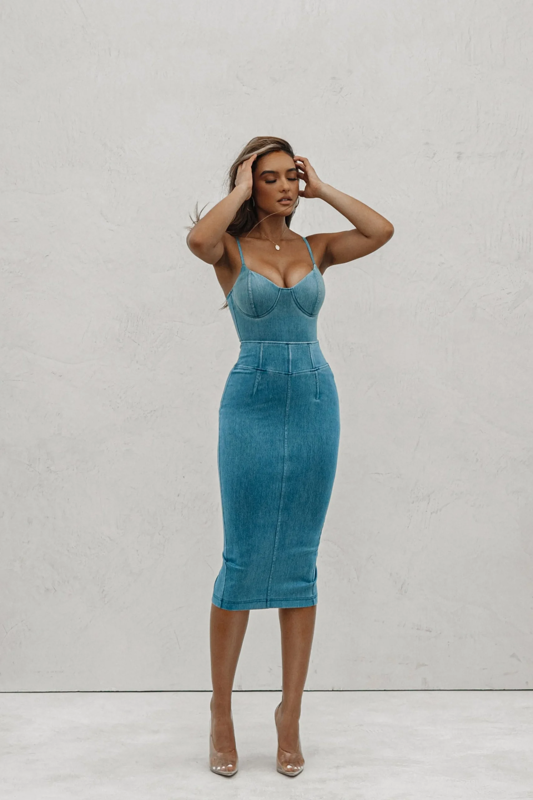 ANITA LONG DENIM SKIRT