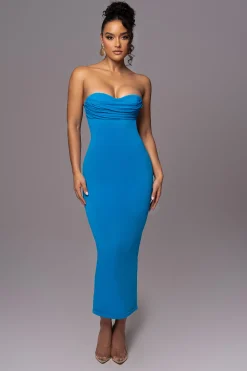 Aqua La Lune Drape Midi Dress