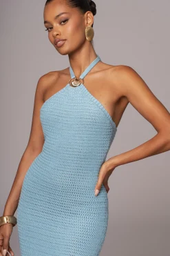 Aqua Overseas Halter Maxi Dress