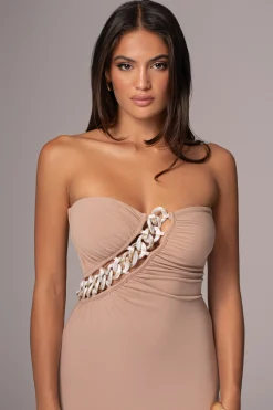 Beige Clarisse One Shoulder Dress