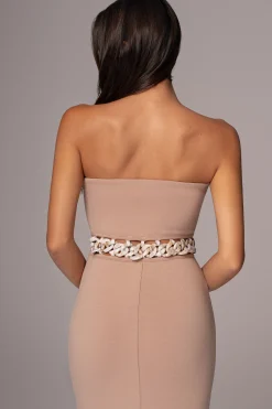 Beige Clarisse One Shoulder Dress