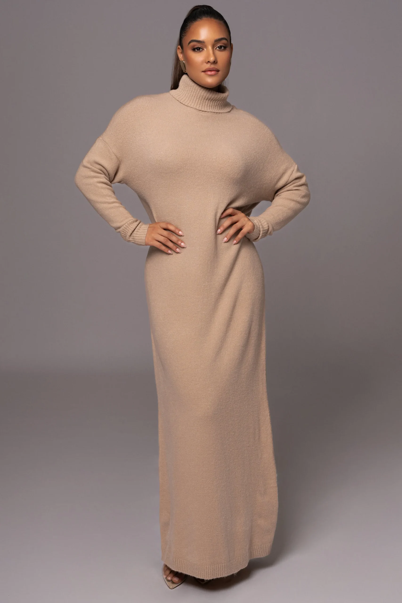 Beige Hartley Knit Maxi Dress