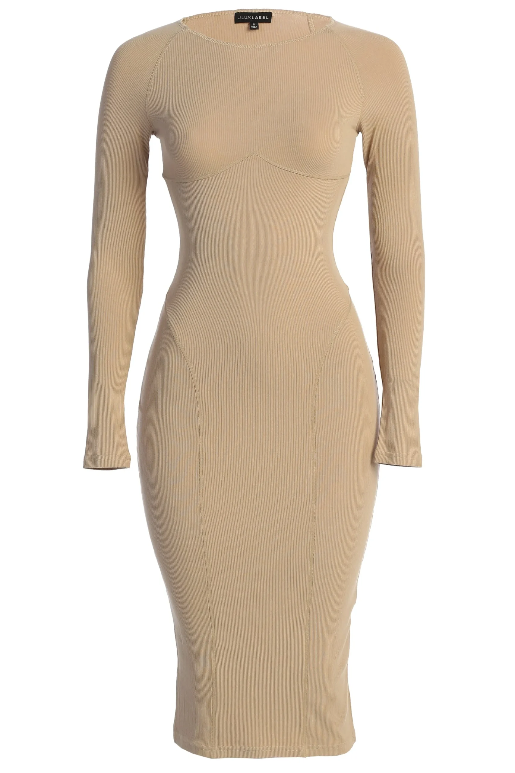 Beige High Expectations Midi Dress