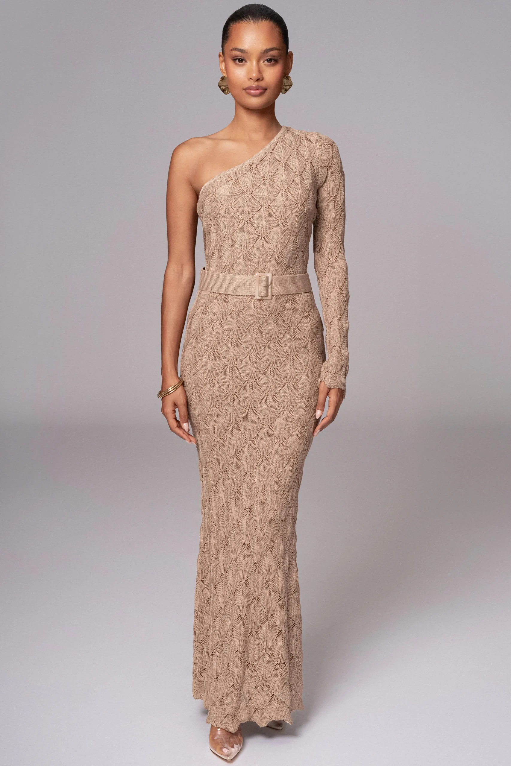 Beige La Costa One Shoulder Dress