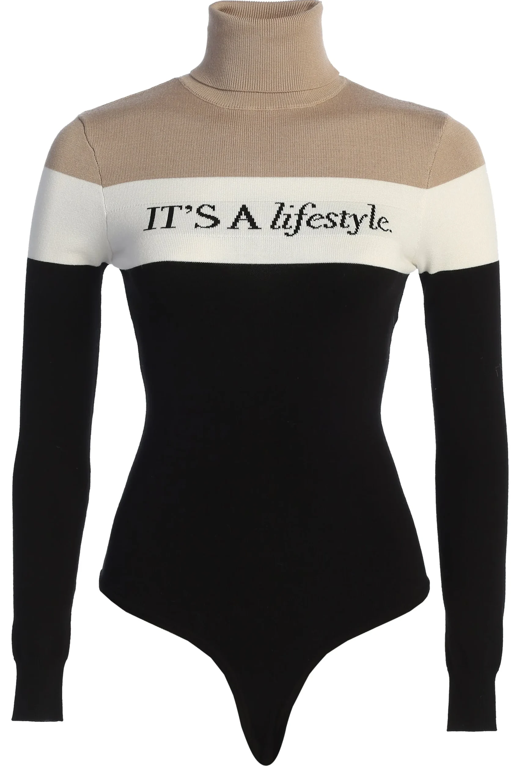 Beige Lifestyle Knit Bodysuit