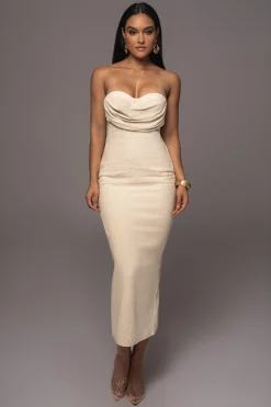 Beige Linen Visions Of You Dress