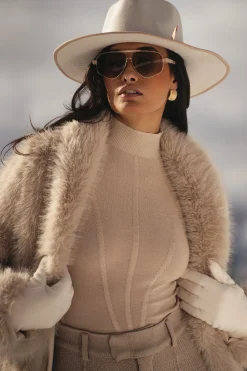 Beige Lori Sheer Knit Bodysuit