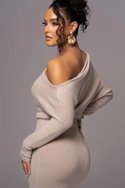 Beige Maddux Asymmetrical Maxi Dress