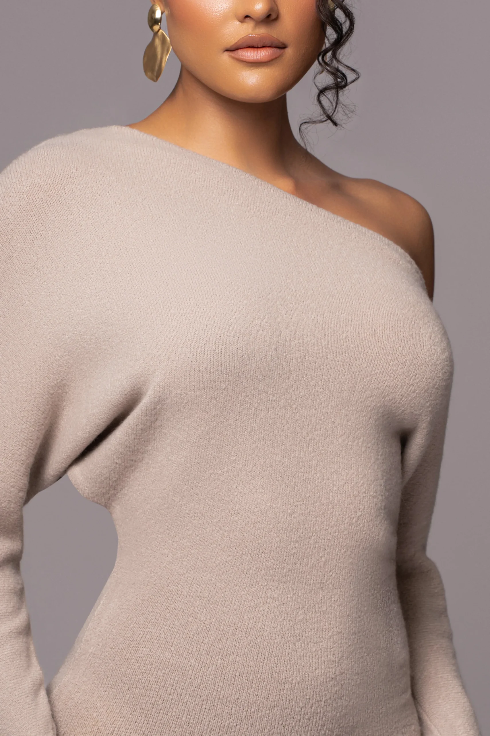Beige Maddux Asymmetrical Maxi Dress