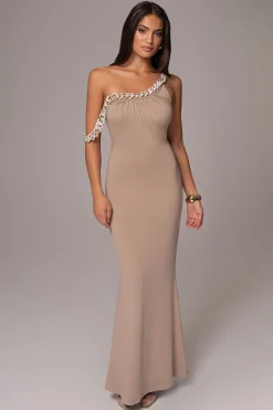Beige Monette Asymmetric Dress