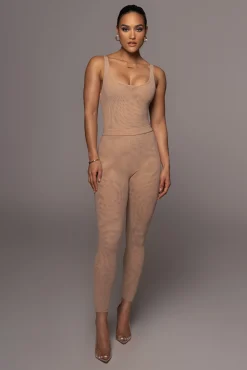 Beige Nina Mesh Pants