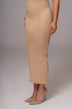 Beige Phoenix Suede Skirt