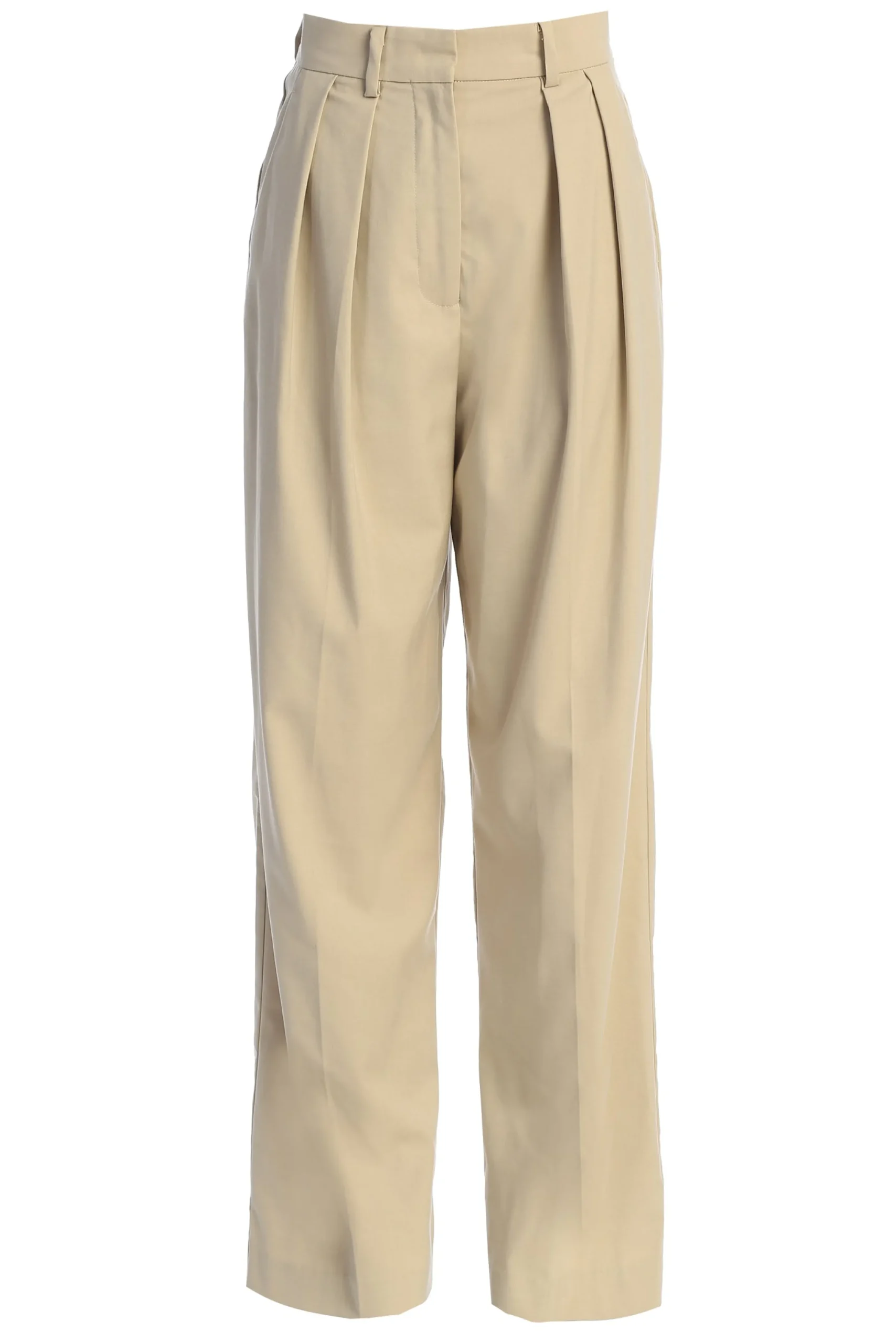Beige Power Hour High Waist Trousers