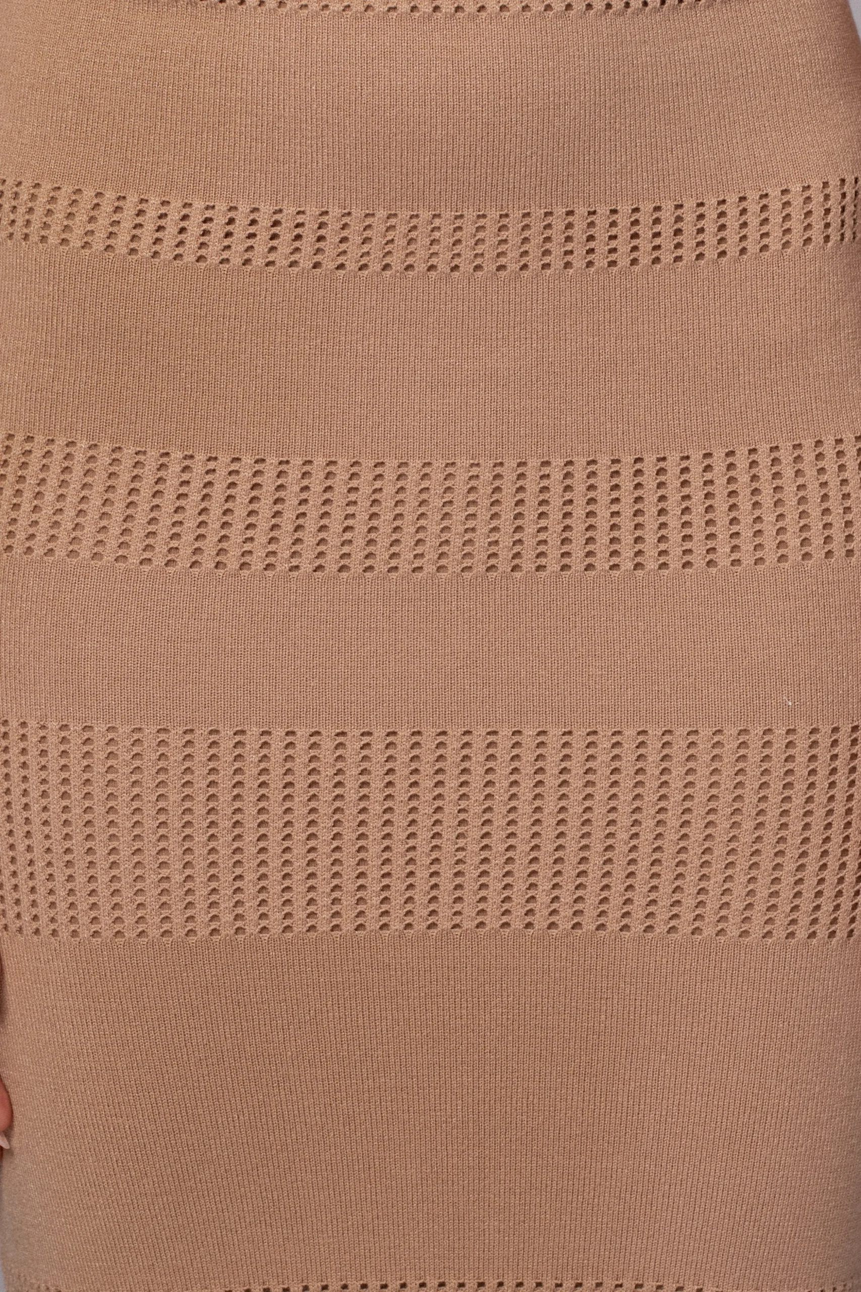 Beige Sandy Shores Knit Midi Dress