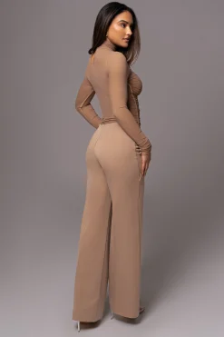Beige Santiana Turtleneck Top
