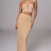 Beige Summer Horizon Skirt Set