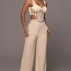 Beige Waverly Linen Trousers