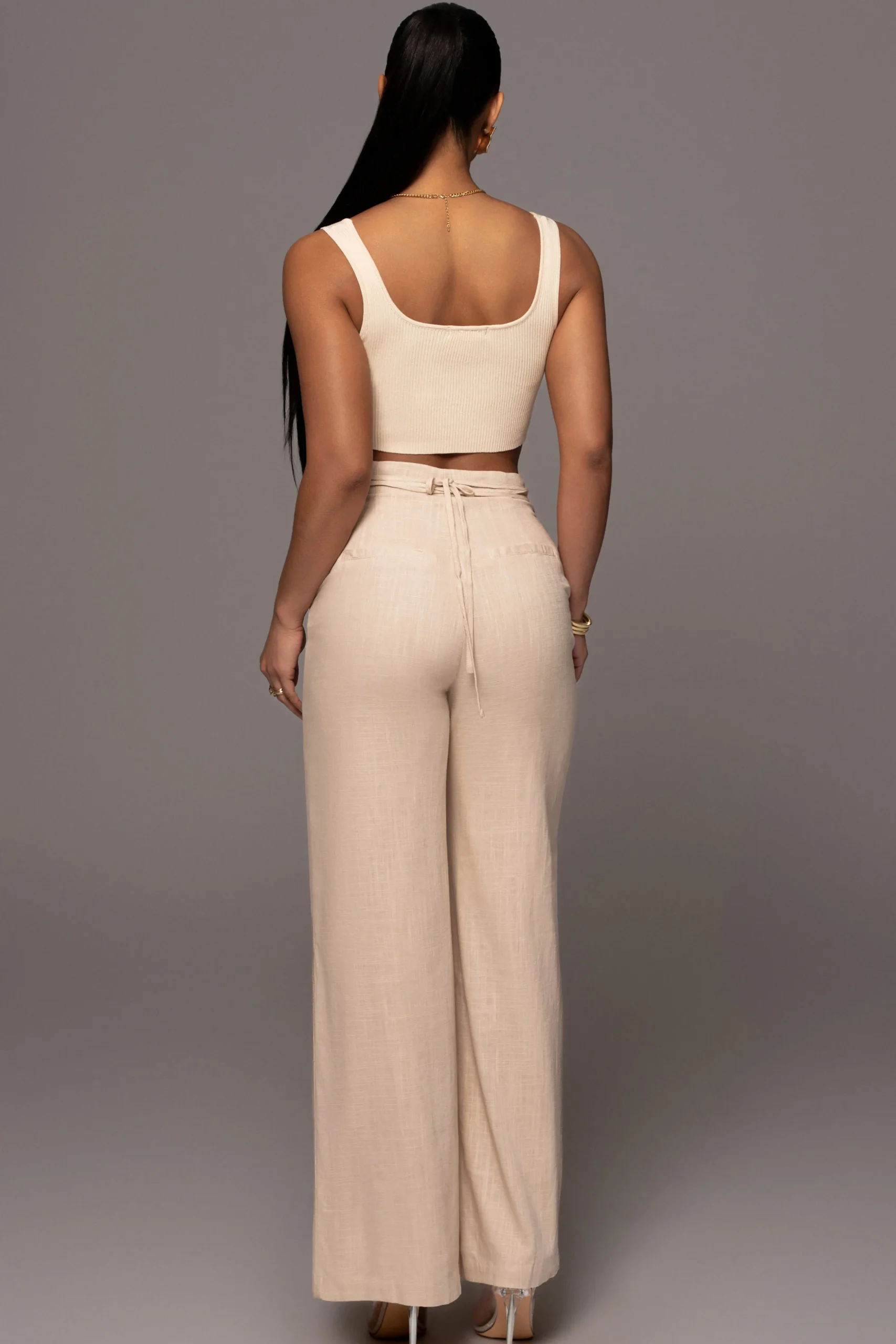 Beige Waverly Linen Trousers