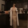 Beige Xena Suede Maxi Dress