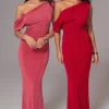 Berry/Red Classic Elegance Reversible Maxi Dress