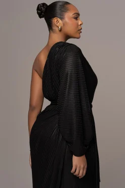 Black Amina Metallic Maxi Dress
