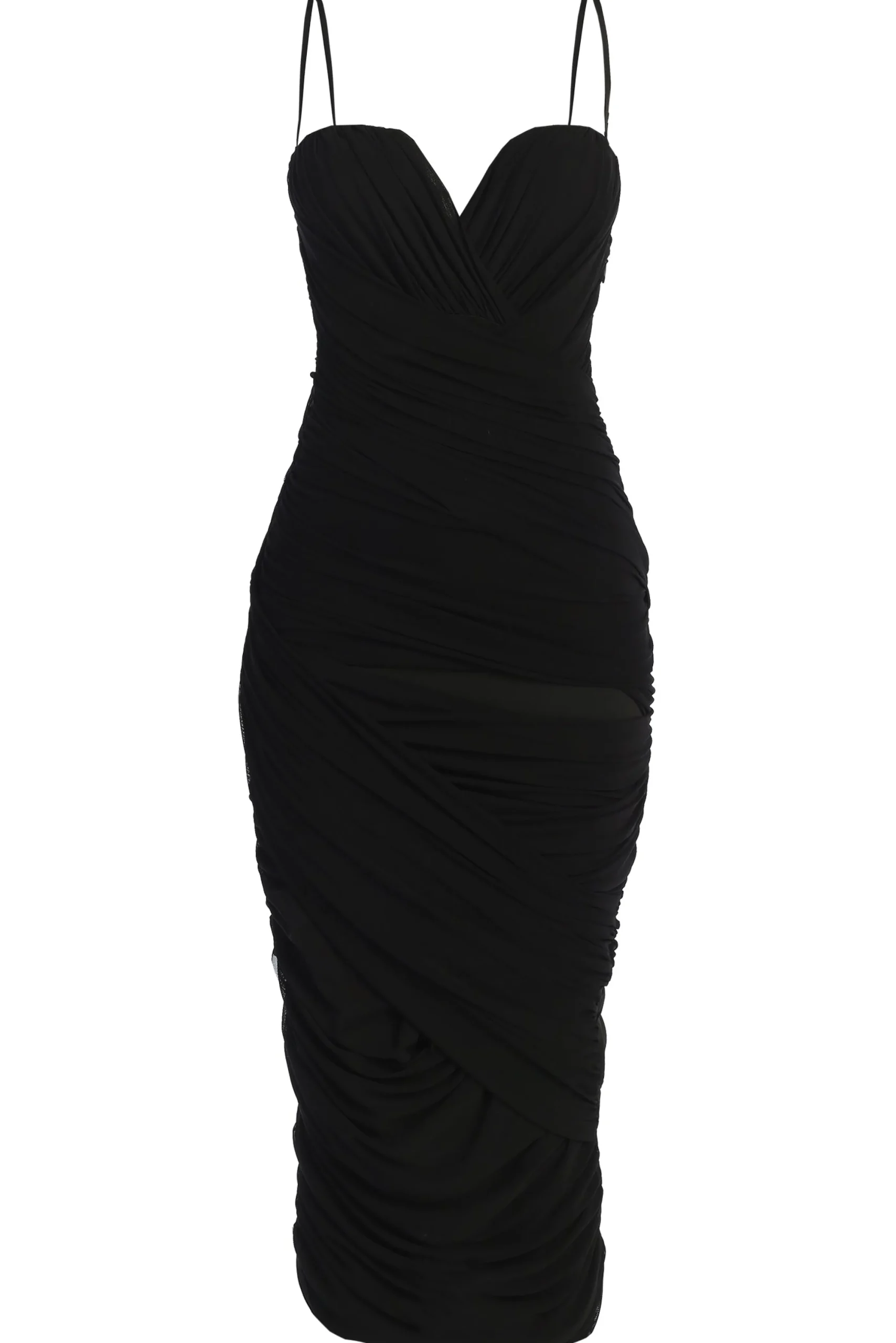 Black Arcadia Mesh Midi Dress