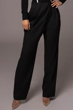 Black Asymmetrical Draped Trousers