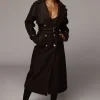 Black Beverly Trench Coat