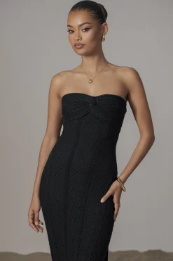Black Blanca Strapless Maxi Dress