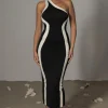 Black Breann Contrast Maxi Dress