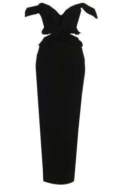 Black Brighter Days Linen Maxi Dress