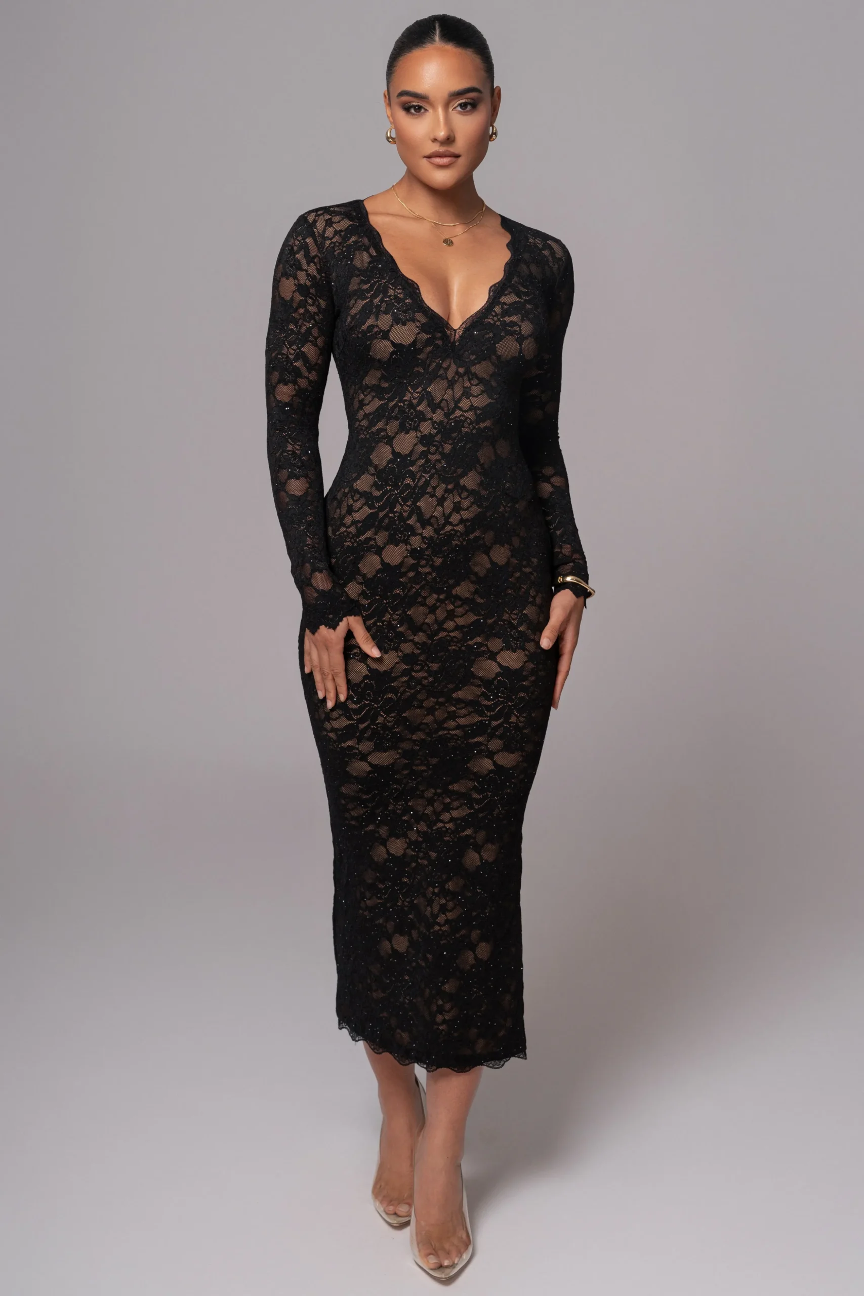 Black Canada Lace Maxi Dress