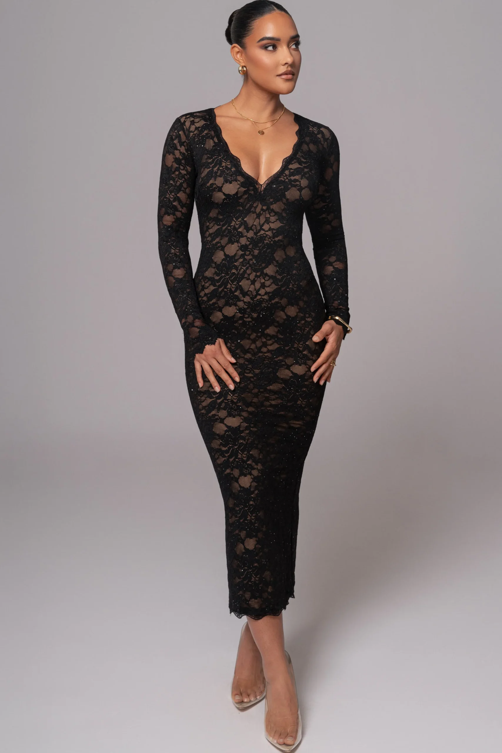 Black Canada Lace Maxi Dress