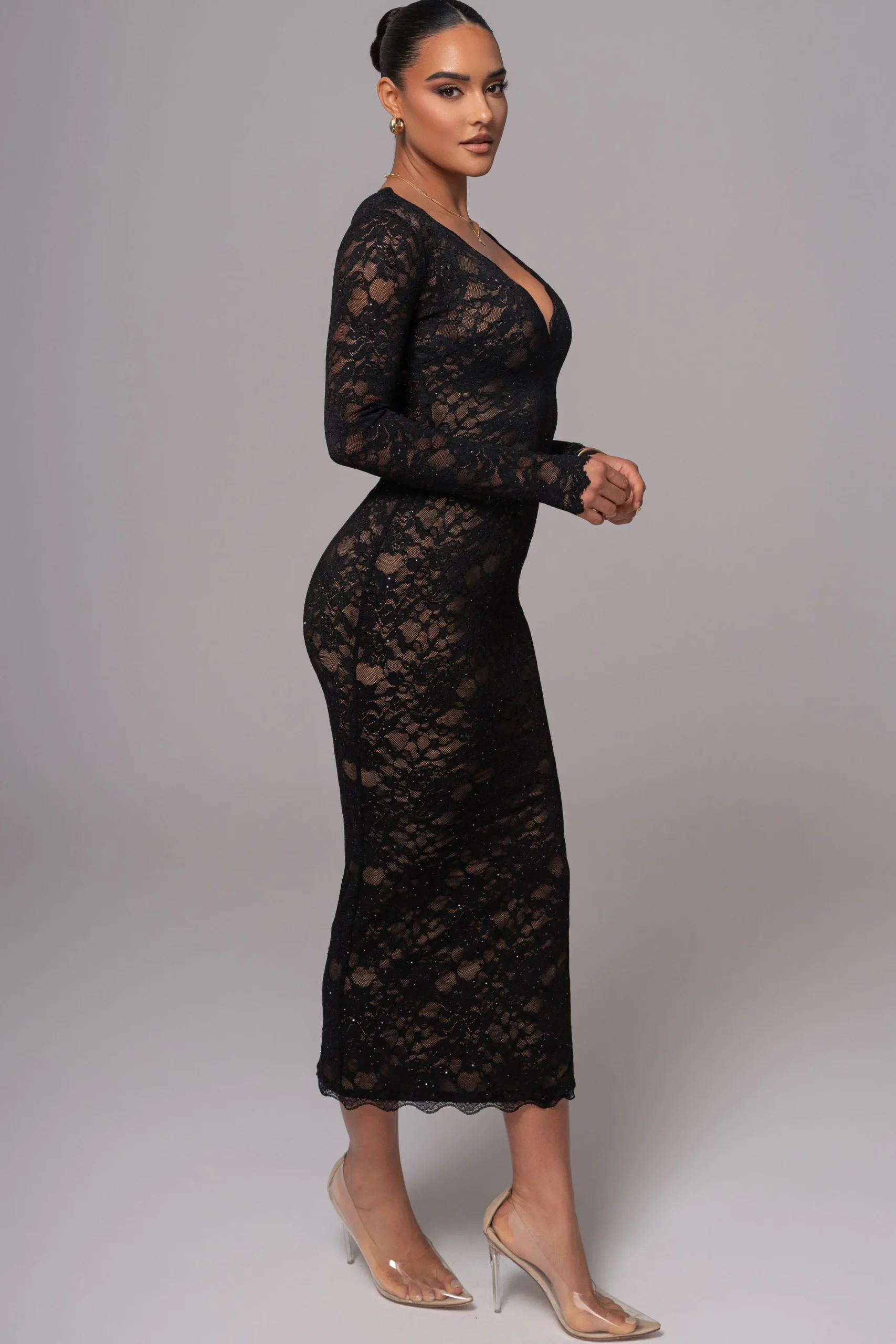 Black Canada Lace Maxi Dress