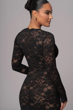 Black Canada Lace Maxi Dress