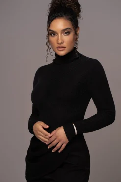 Black Carli Turtle Neck Top