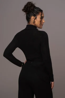 Black Carli Turtle Neck Top