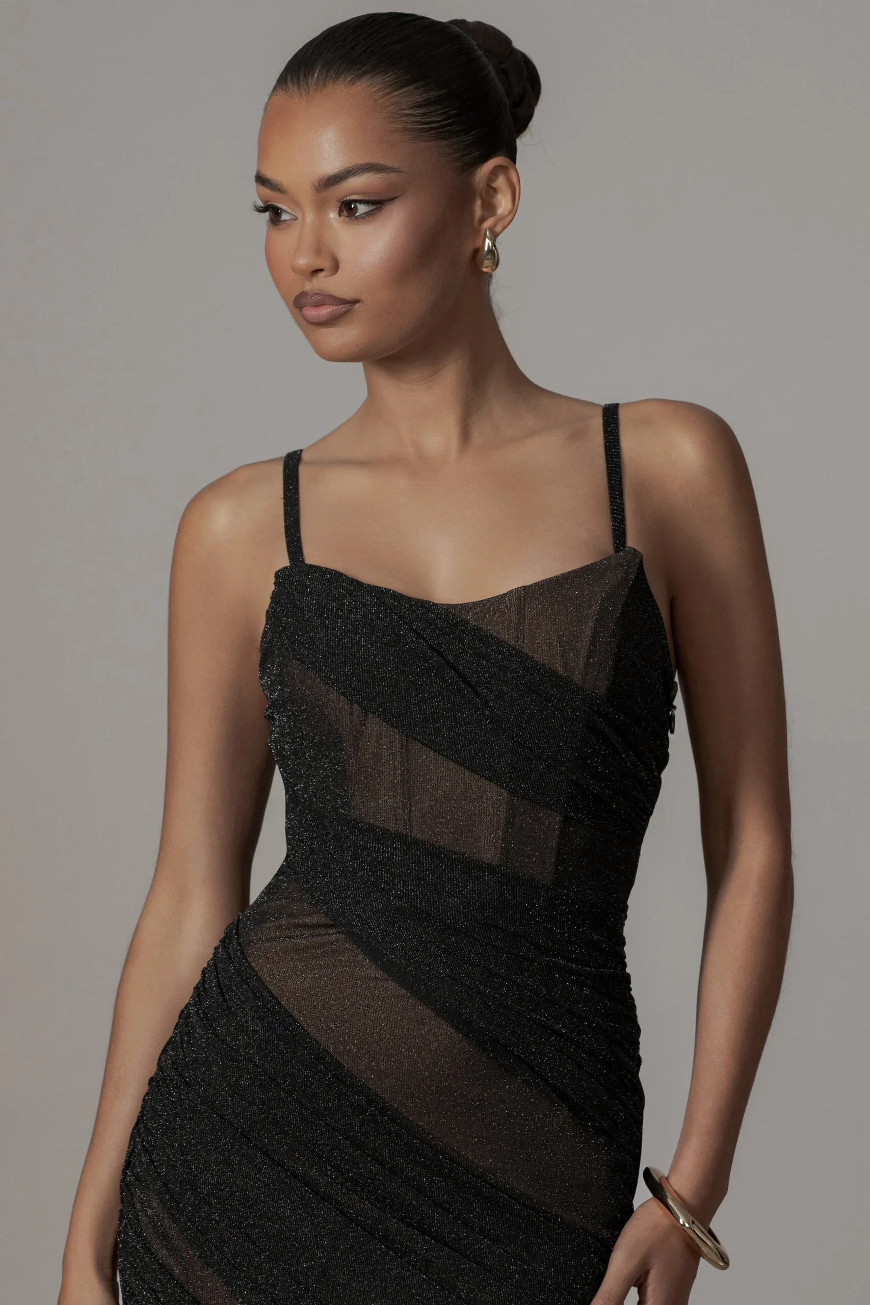 Black Catalina Lurex Knit Maxi Dress