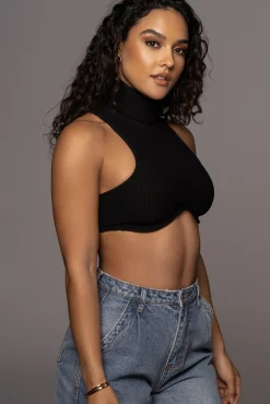 Black Cher Ribbed Top