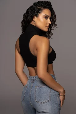 Black Cher Ribbed Top