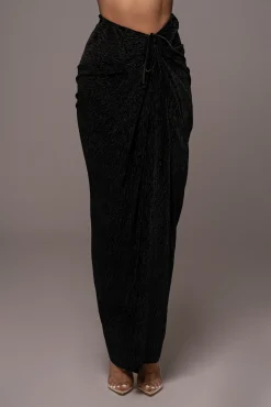 Black Chosen One Velvet Skirt Set
