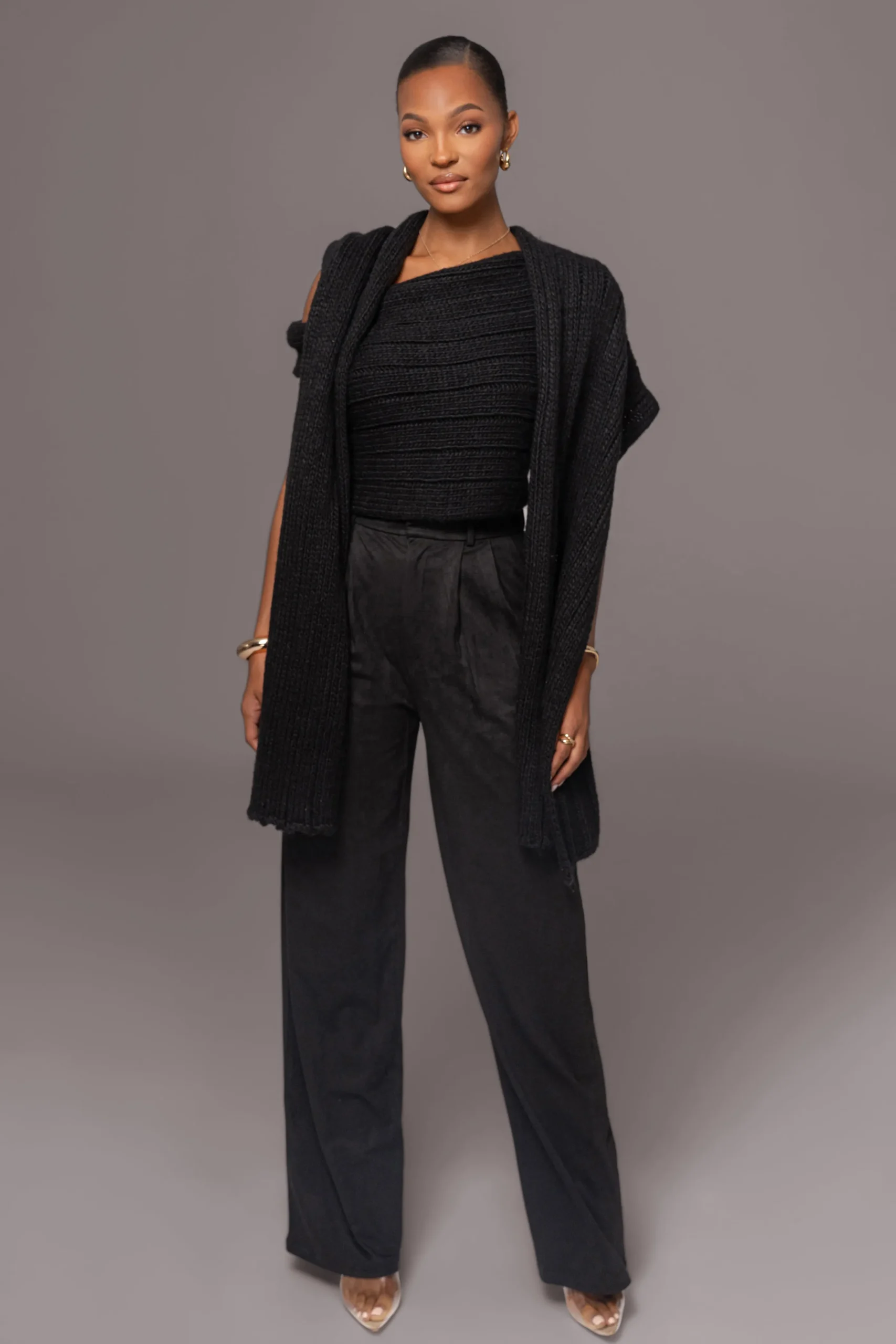 Black Classic High Rise Trousers