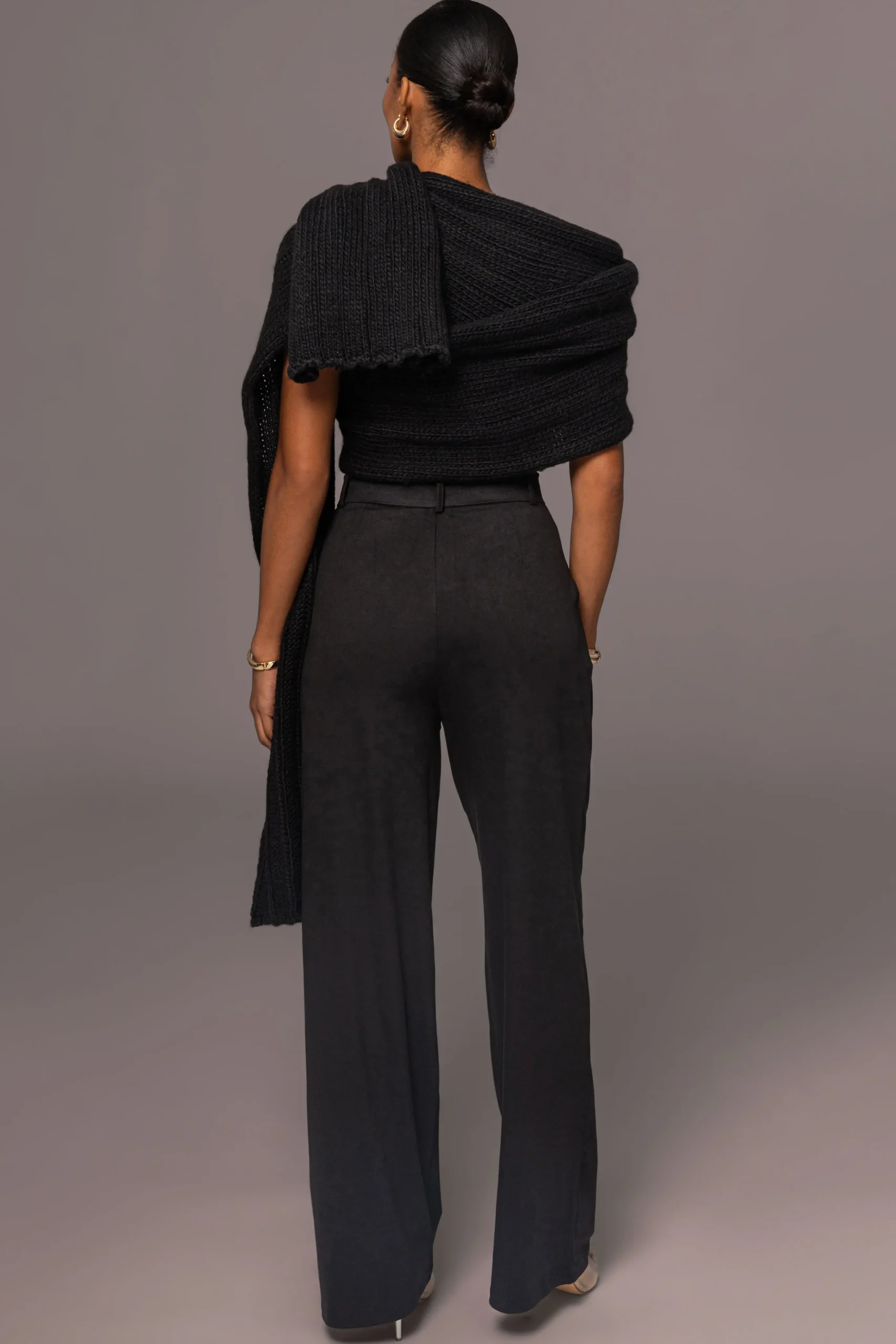 Black Classic High Rise Trousers
