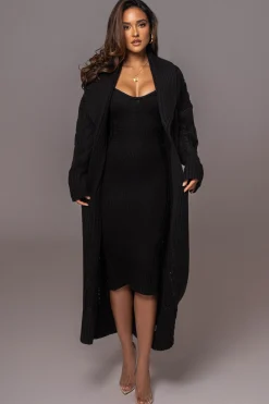 Black Daria Sweater Knit Dress