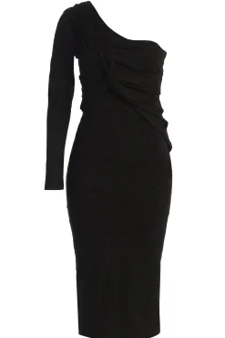 Black Dayanna Suede Midi Dress