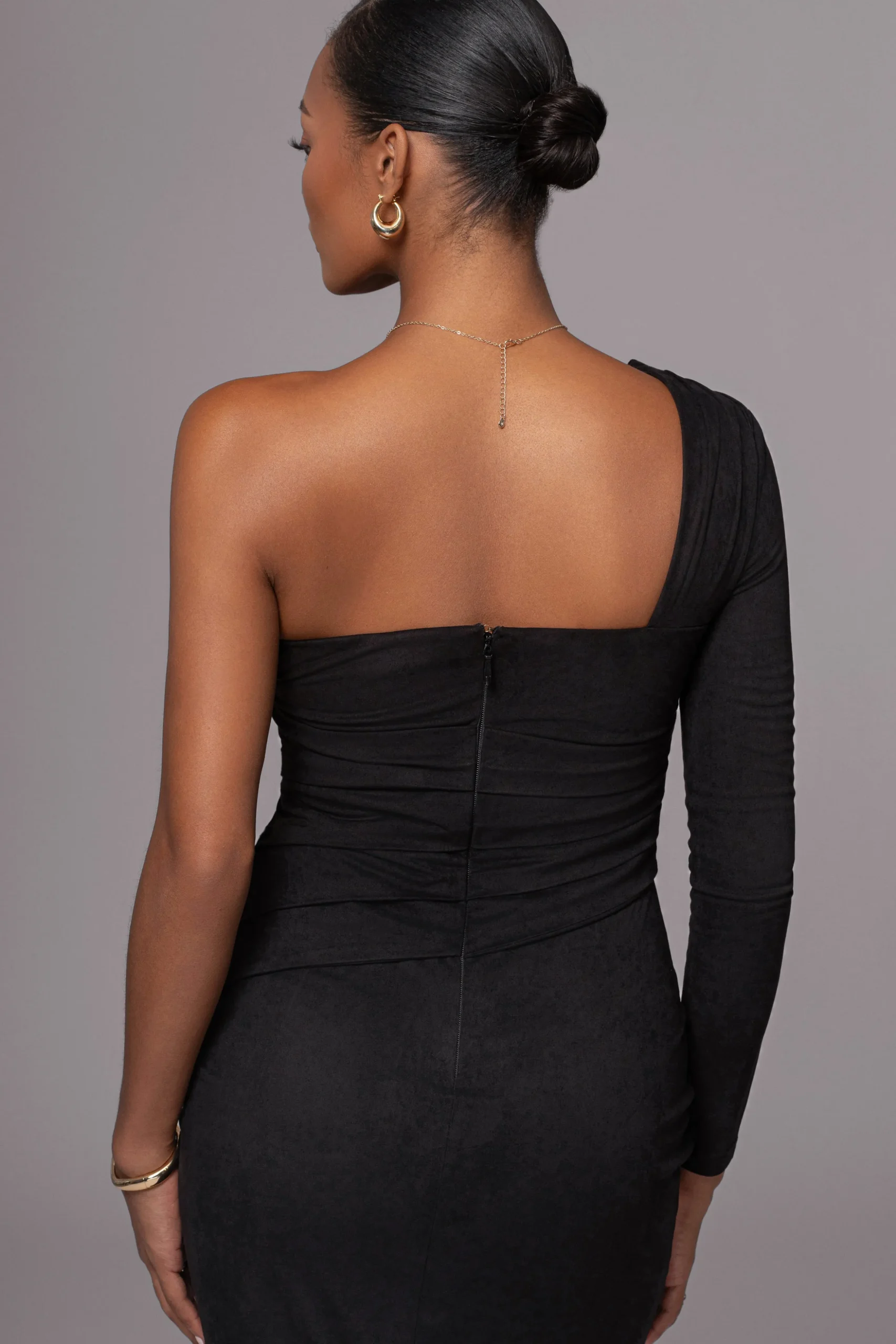 Black Dayanna Suede Midi Dress