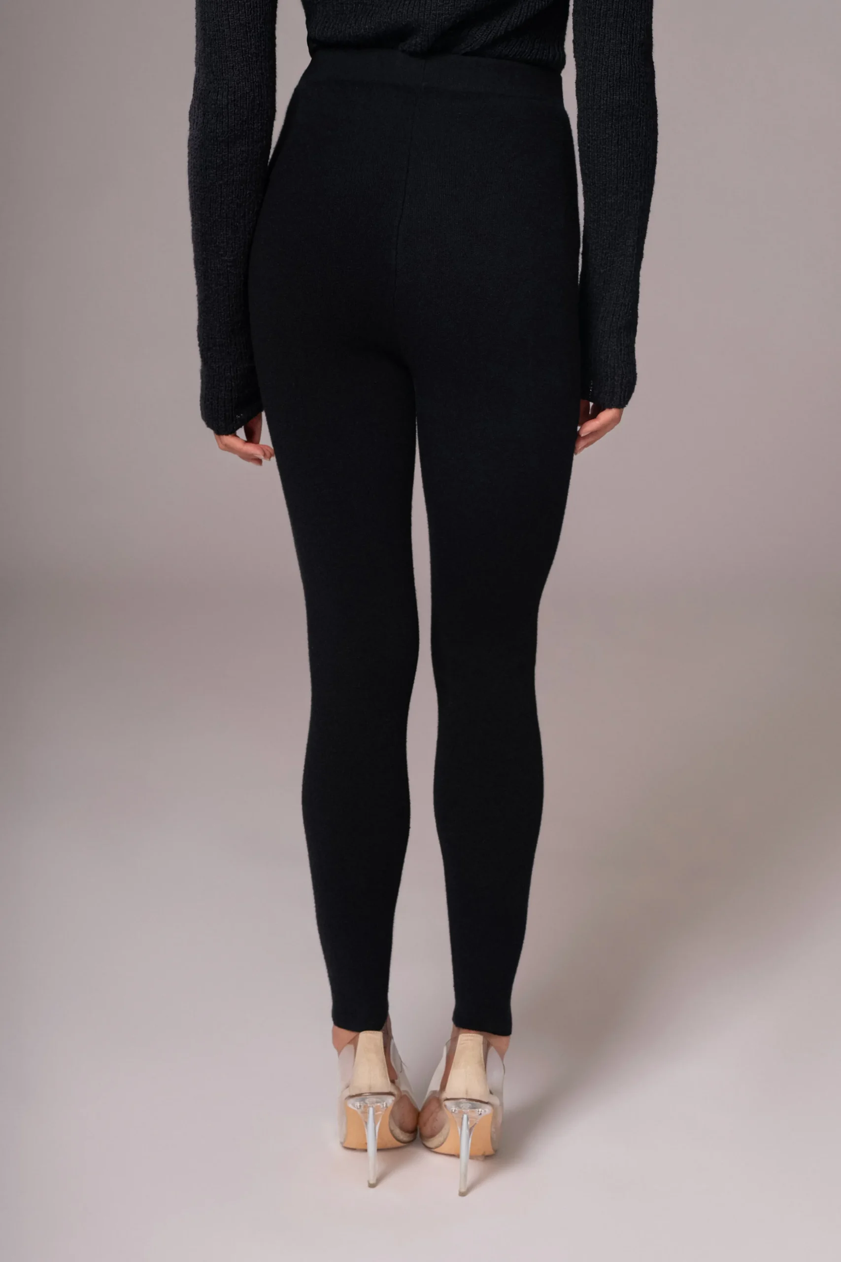 Black Effortless Knit Leggings