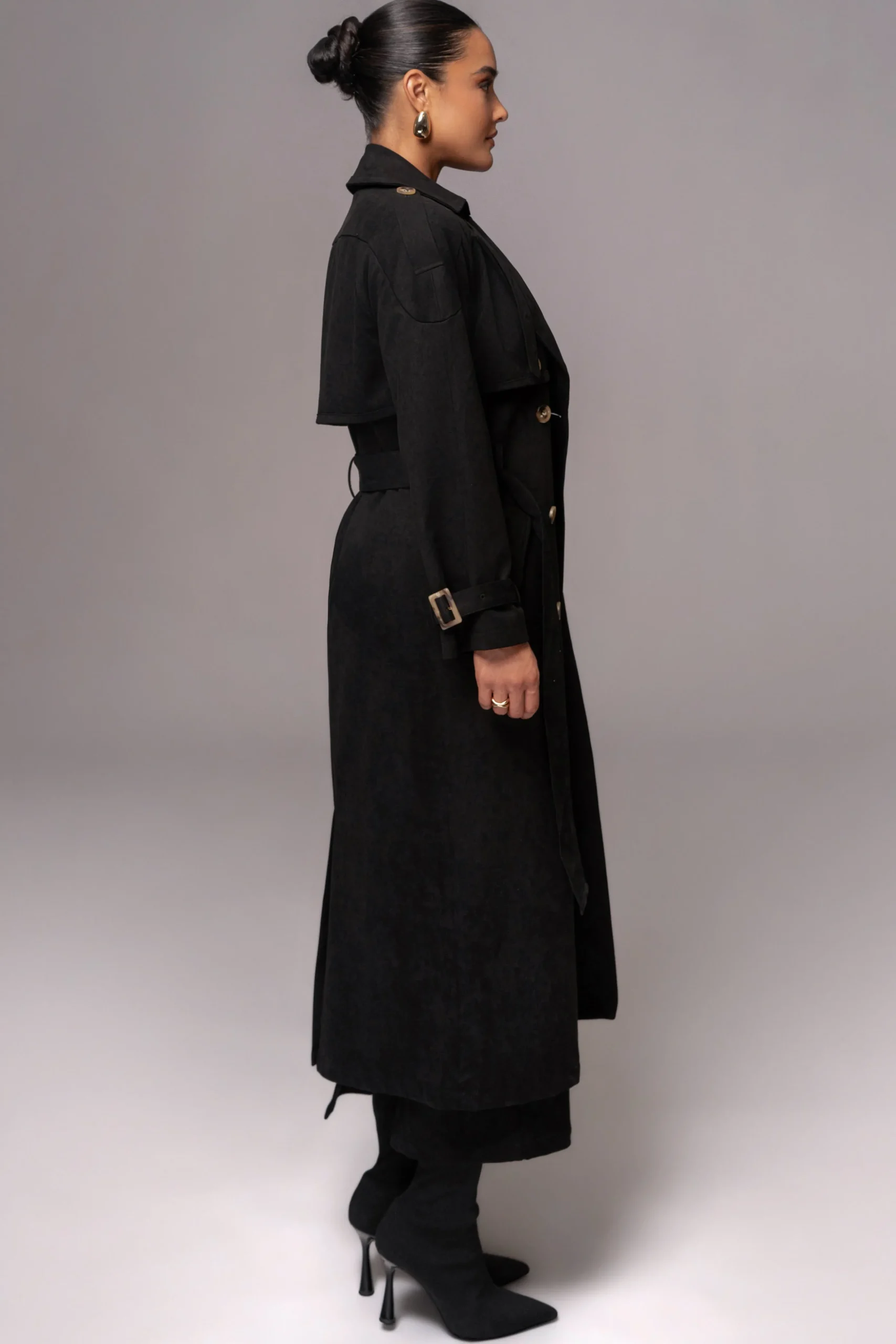 Black Elite Suede Coat