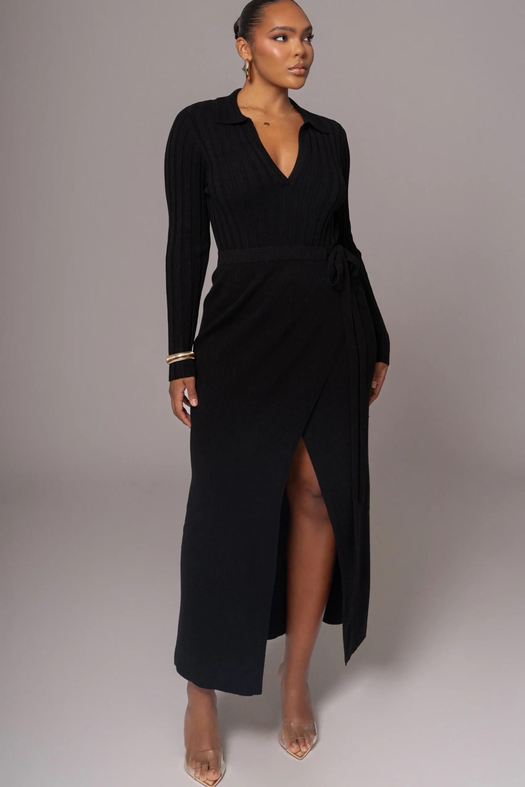 Black Emma Knit Maxi Dress